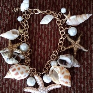 Seashell/starfish bracelet and earrings